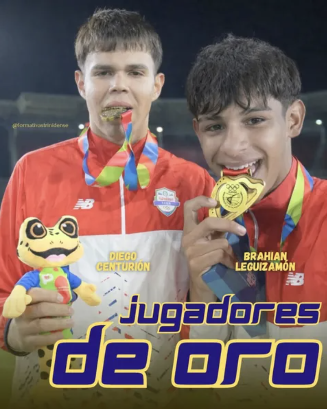 Diego Centurión y Brahian Leguizamón con sus medallas de oro en Panamá 2026